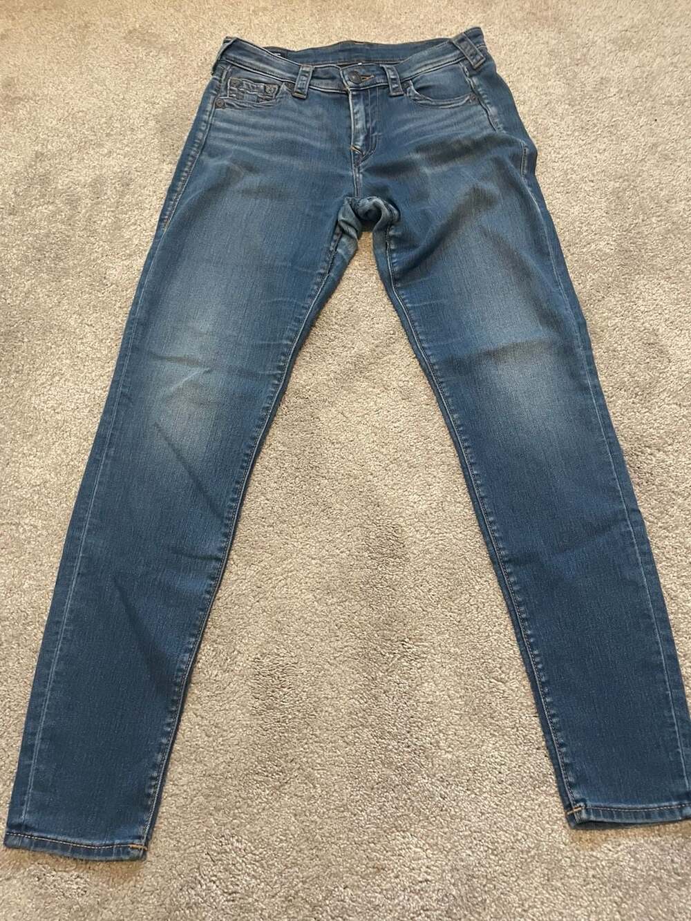 True Religion Jennie Curvy Mid Rise Skinny Jeans Size 27